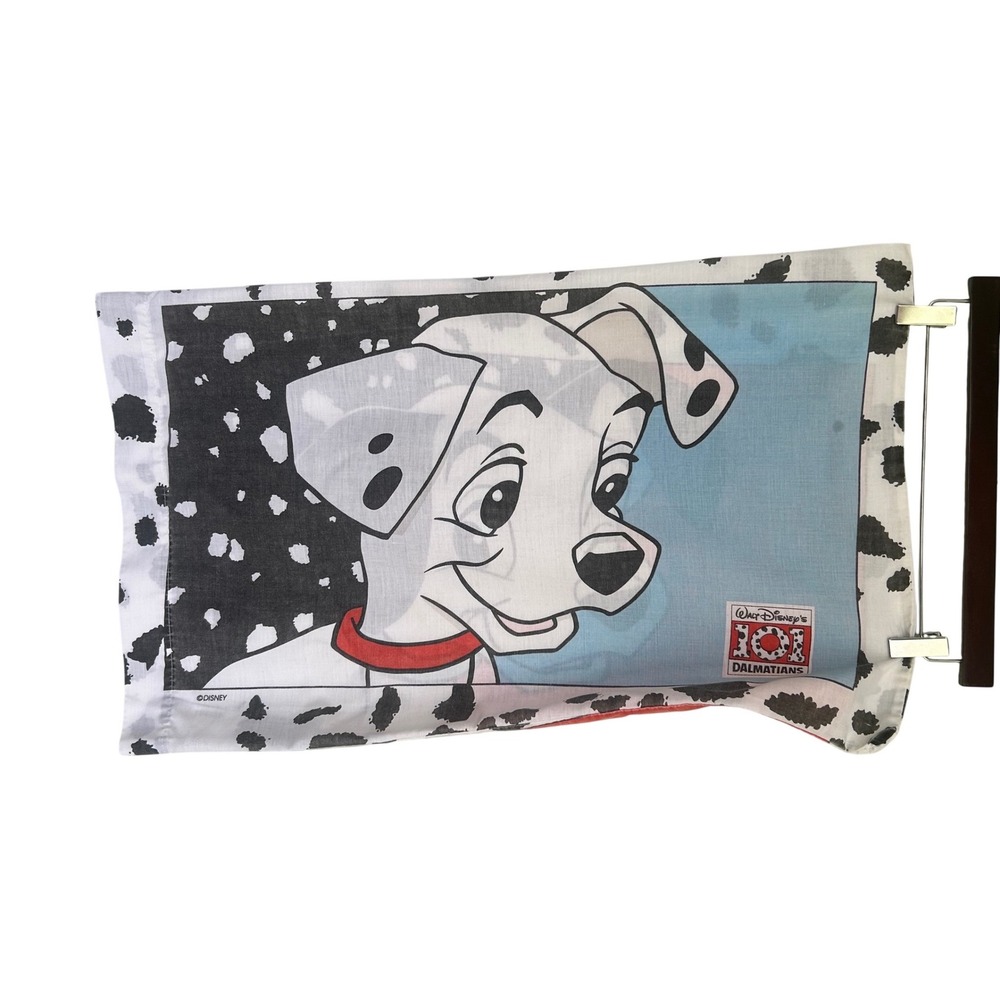 Disney 101 Dalmatians Pillowcase Standard Vintage 90s Pongo Perdita Spotted